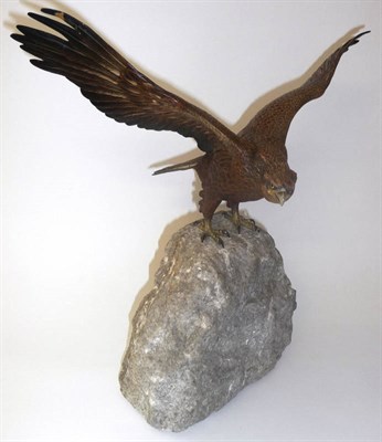 Lot 917 - A Cold Painted Bronze Figure of an Eagle, 20th century, the naturalistically decorated bird...