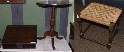 Lot 1293 - An 18th century and later tripod table; together with a late 18th/early 19th century clerks...