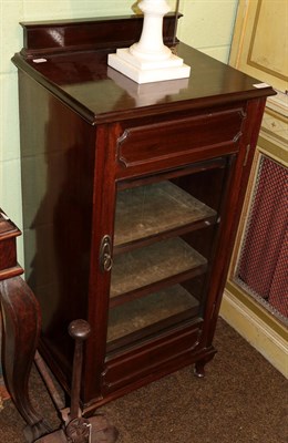 Lot 1308 - An Edwardian mahogany and glazed music cabinet, 47cm wide