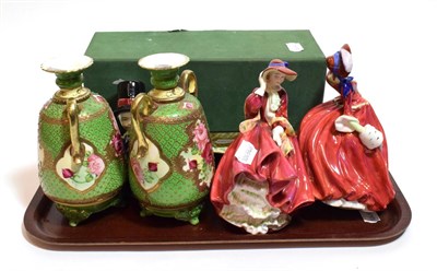 Lot 24 - A collection of ceramics to include Royal Doulton ladies, Victorian vases etc
