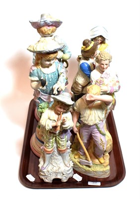 Lot 29 - Seven various late 19th century Continental bisque figures
