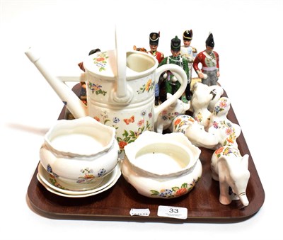Lot 33 - A collection to include miniature Staffordshire dogs, Goebel, Lladro and Aynsley ware