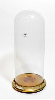 Lot 40 - A late Victorian glass dome and base