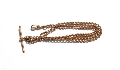 Lot 62 - An Albert chain with attached T-bar, length 44cm