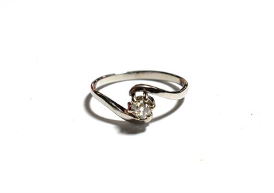 Lot 63 - A 9 carat white gold old cut diamond solitaire ring, the old cut diamond in a claw setting, to...