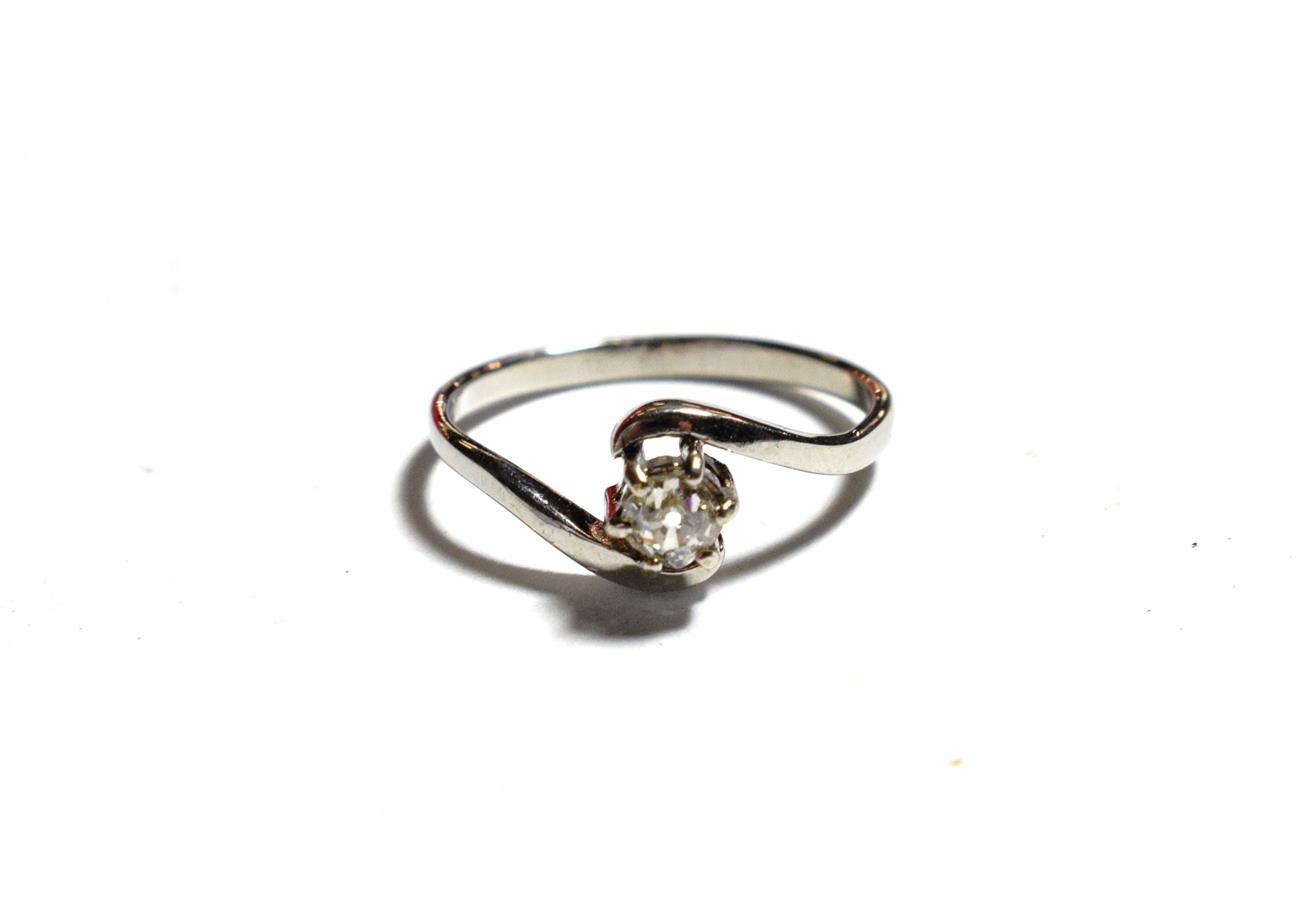 Lot 63 - A 9 carat white gold old cut diamond