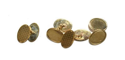 Lot 84 - Two pairs of 9 carat gold cufflinks (2)