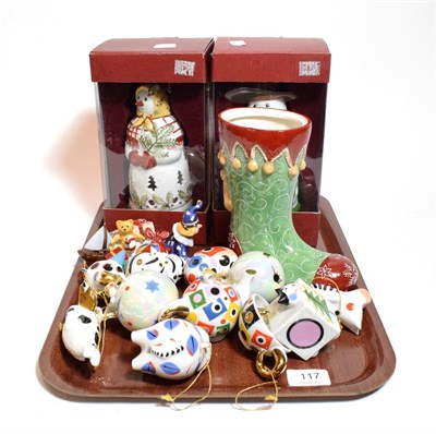 Lot 117 - Villeroy & Boch Christmas decorations including snowmen, stocking and other designs (boxed)