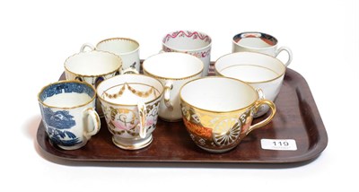 Lot 119 - A small collection of 18th and 19th century coffee and tea cups, including an early Worcester...