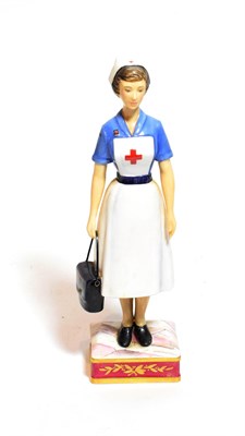 Lot 121 - Royal Worcester limited edition figure, British Red Cross Society VAD Nurse No. 255/750, with...