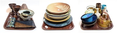 Lot 122 - Collection of 20th century studio pottery including David Lloyd Jones bowl , with other bowls,...
