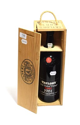 Lot 139 - Taylor's Late Bottled Vintage Port 1981, by Taylor, Fladgate & Yeatman, one magnum in wooden...