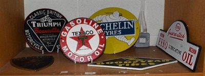 Lot 145 - Six reproduction painted iron motor advertising signs