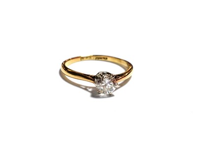 Lot 180 - A diamond solitaire ring, stamped '18CT' and 'PLAT', finger size K1/2