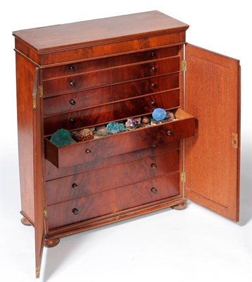 Lot 947 - A Mahogany Eight Drawer Table Standing Collector's Cabinet of Minerals, circa 1835, many...