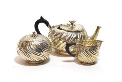Lot 229 - A three-piece German silver tea-service by J. D. Schleissner and Sohne,, Hanau late 19th...