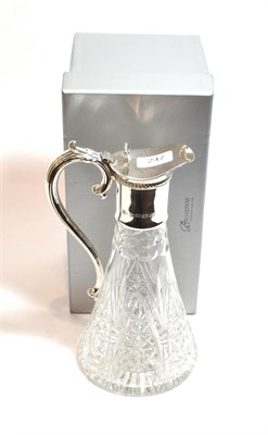 Lot 247 - An Elizabeth II silver-mounted glass claret-jug, the mounts by Barker Brothers, Birmingham,...