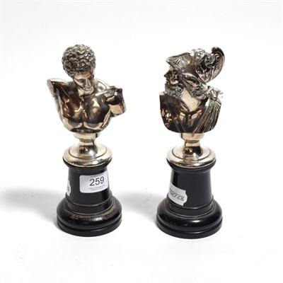 Lot 259 - A pair of German silver-plated portrait-busts, by WMF (Württembergische Metallwarenfabrik),...