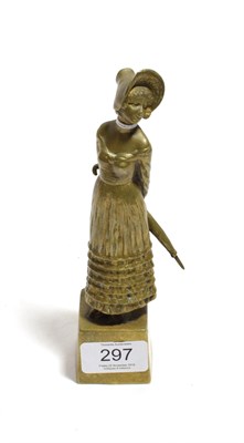 Lot 297 - Peter Tereszcxuk (1875-1963) A bronze figure of a lady, signed, on plinth base, 19cm high