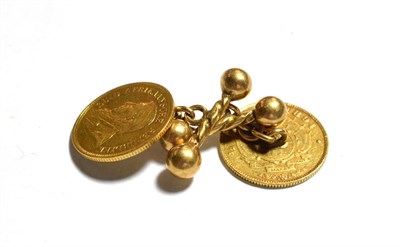 Lot 344 - A pair of South African 1/2 pond cufflinks
