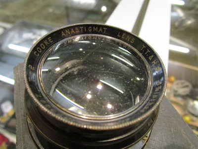 Lot 357 - Various lenses: Thornton Pickard, Capi Plasticca 24mm f4, Taylor Hobson 10x8, Lancaster, Cooke...