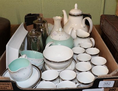 Lot 382 - Box of miscellaneous 20th century ceramics including a pair of Belleek vases etc