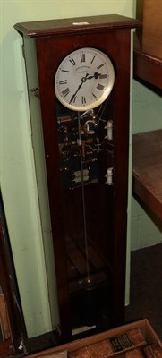 Lot 389 - A Synchronome electric master clock, with pendulum, in mahogany case, 129cm high