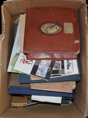 Lot 401 - Box of stamps, trade cards, coins and ephemera, including some Southampton revenue fee stamps...