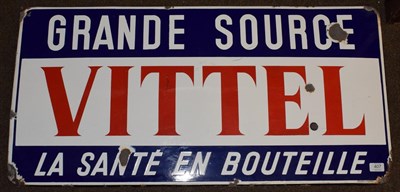 Lot 407 - A Vittel enamelled sign, 96cm width