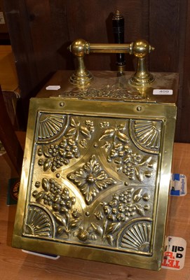 Lot 409 - A brass coal box with shovel