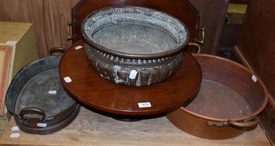 Lot 410 - Victorian mahogany Lazy Susan of circular form, together with an Edwardian mahogany and inlaid...