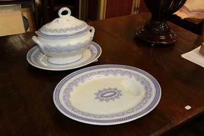 Lot 415 - A Wedgwood 'Maude' pattern soup tureen; stand; meat plate with drainer