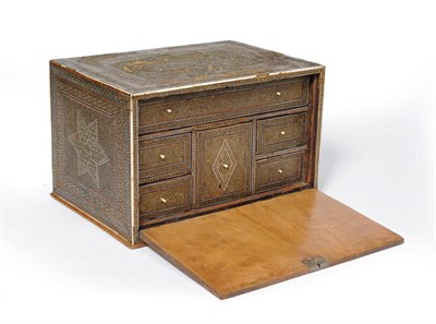 Lot 975 - An Italian Mosaic Inlaid Table Cabinet, late 17th/18th century, the fall front opening to reveal an