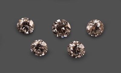 Lot 2138 - Five Loose Round Brilliant Cut Diamonds, weighing 0.30, 0.31, 0.31, 0.33 and 0.35 carat...