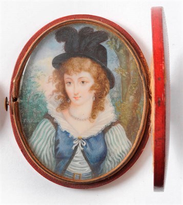 Lot 988 - George Henry Harlow (1787-1819): Portrait Miniature of a Pretty Young Woman, wearing three...