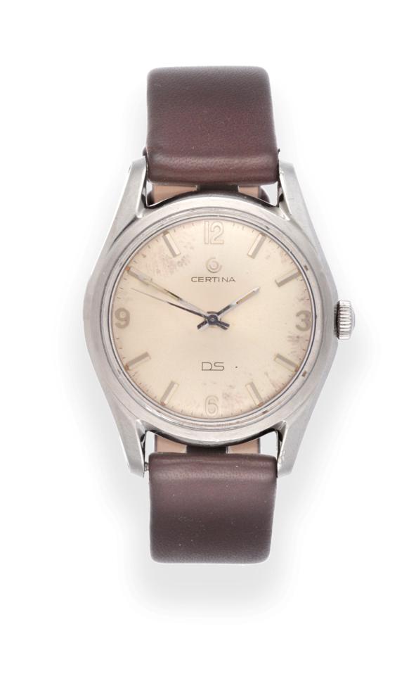 Lot 2215 - A Stainless Steel Centre Seconds Wristwatch, signed Certina, DS, ref: 346.825, circa 1962, (calibre