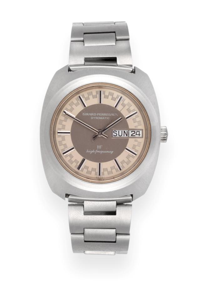 Lot 2226 - A Stainless Steel Automatic Centre Seconds Day/Date Wristwatch, signed Girard Perregaux, model:...