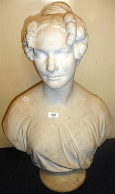 Lot 998 - Patrick Macdowell R.A.: A Carrara Marble Portrait Bust of a Lady, 1846, the young woman turning...