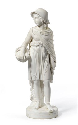 Lot 1001 - Joseph Gott (1786-1860): A Carved White Marble Figure of a Young Girl, 2nd quarter 19th...