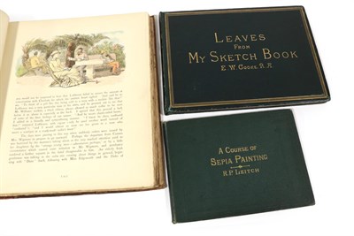 Lot 1 - Art Leitch, R.P. A Course of Sepia Painting (1880). Oblong 8vo, org. cloth: plates; Cooke, E.W....