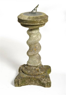 Lot 1009 - A Bath Stone Sugar Twist Sundial, late 19th/early 20th century, circa 1900, the Bath stone...