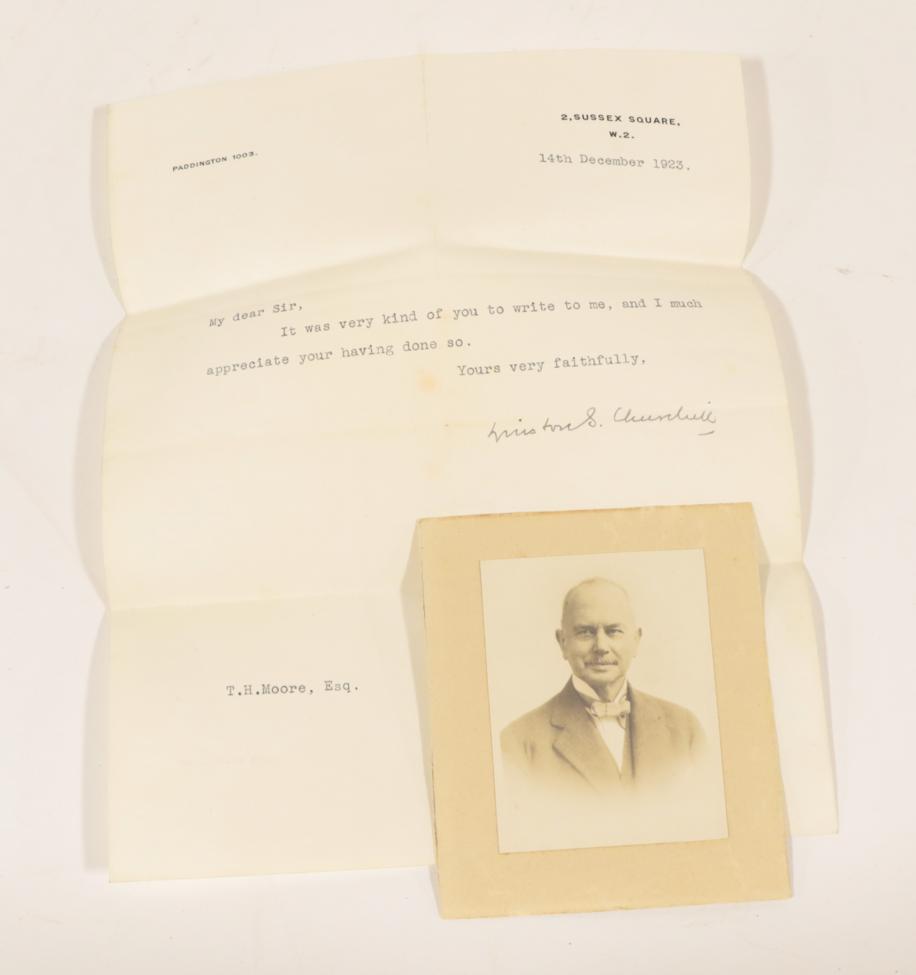Lot 59 - Churchill, Winston Typed letter signed 'Winston S. Churchill'' to T.H. Moore, 2 Sussex Square, 14th