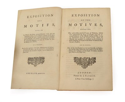 Lot 65 - [Michell, Abraham Louis] Exposition of the motives, founded upon the universally received Laws...