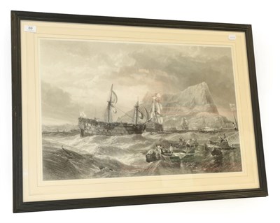 Lot 69 - Cousen, John after Stanfield, Clarkson HMS Victory being towed into Gibraltar after Trafalgar....