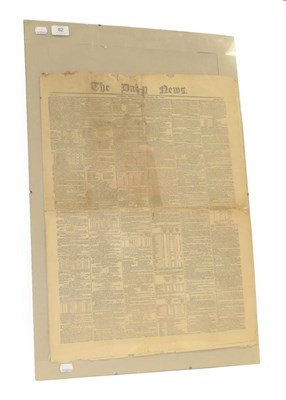 Lot 82 - Dickens, Charles (ed.) The Daily News. January 21, 1846. Broadsheet, eight pages on four folded...