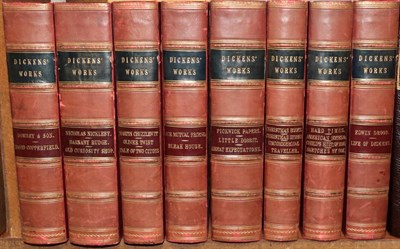 Lot 83 - Dickens, Charles Works. Chapman and Hall, c.1890-2. 4to (22 works in 8 vols). Half red calf...