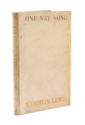 Lot 88 - Lewis, Wyndham  One-Way Song. Faber and Faber, 1933. 8vo, original full vellum, upper board and...