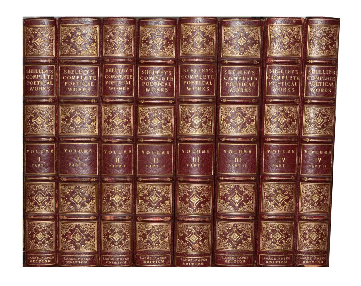 Lot 91 - Shelley, Percy Bysshe The Complete Poetical Works. Cambridge: The Riverside Press, 1892. 8vo (8...