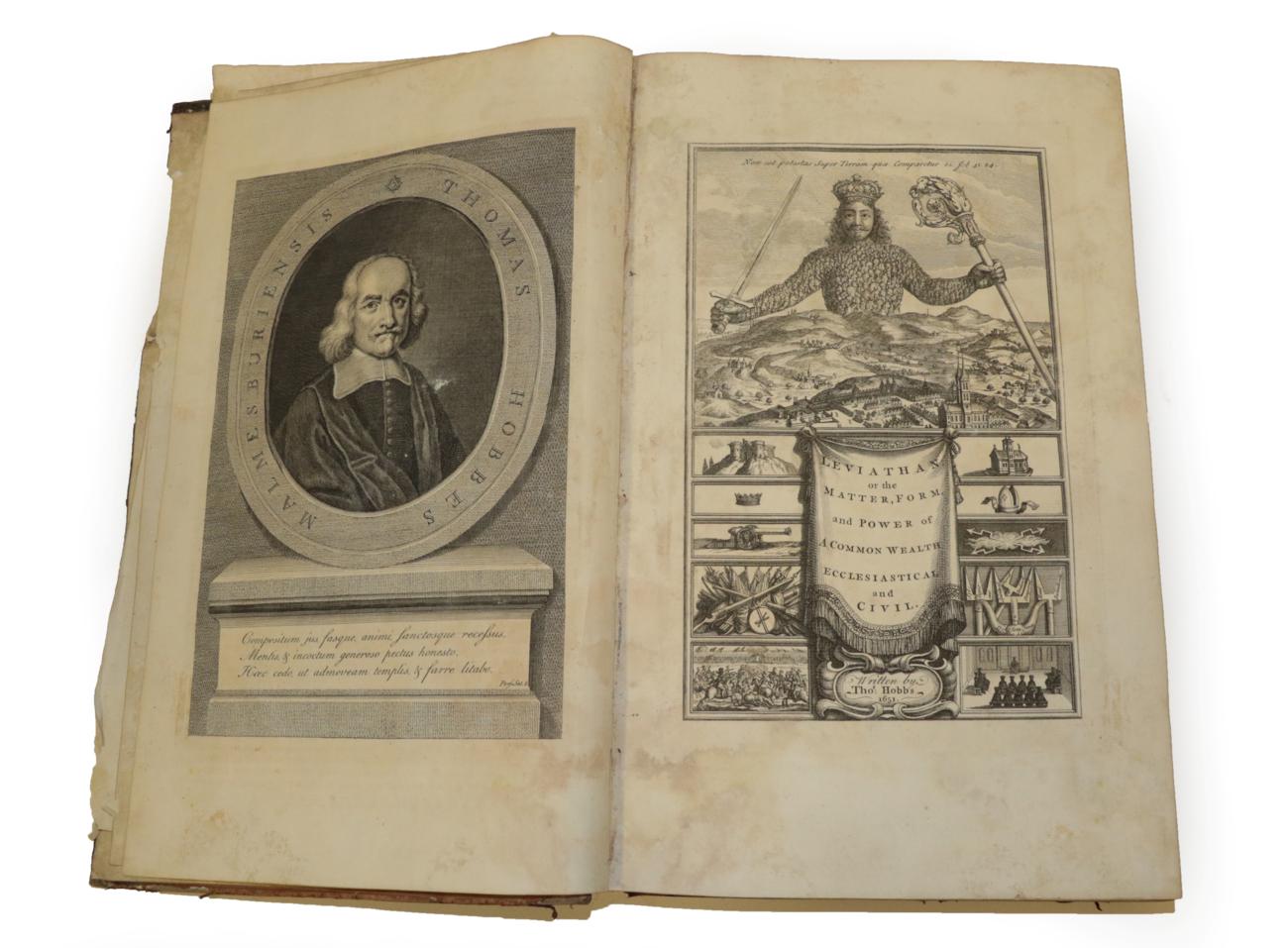 Lot 106 - Hobbes, Thomas The Moral and Political Works of Thomas Hobbes of Malmesbury. Never before collected