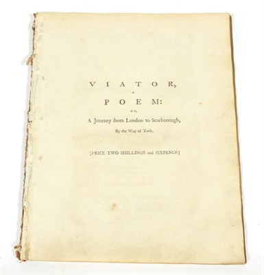 Lot 144 - [Maude, Thomas] Viator, a Poem: or A Journey from London to Scarborough, by way of York....